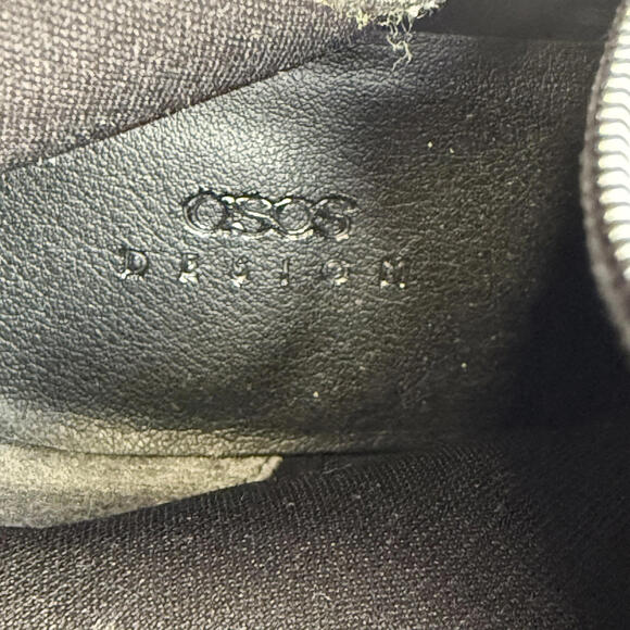 ASOS Design Black Region Suede Mid-Heel Platform Boots Women's Size 8 - Picture 11 of 12